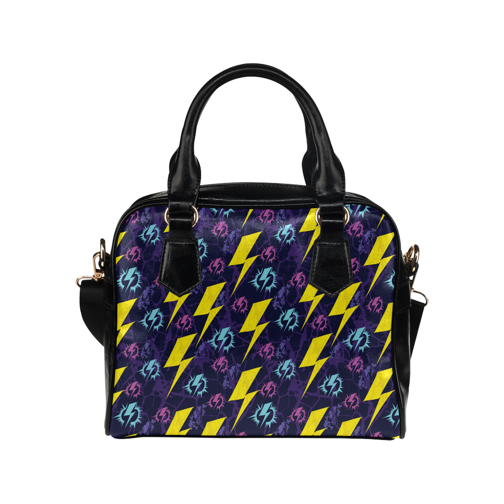 Lightning Thunder Pattern Print Design 01 Shoulder Handbag