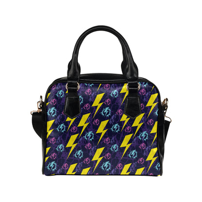 Lightning Thunder Pattern Print Design 01 Shoulder Handbag