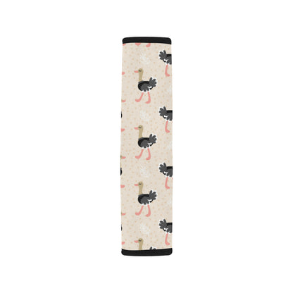 Ostrich Pattern Print Design 02 Car Seat Belt Cover