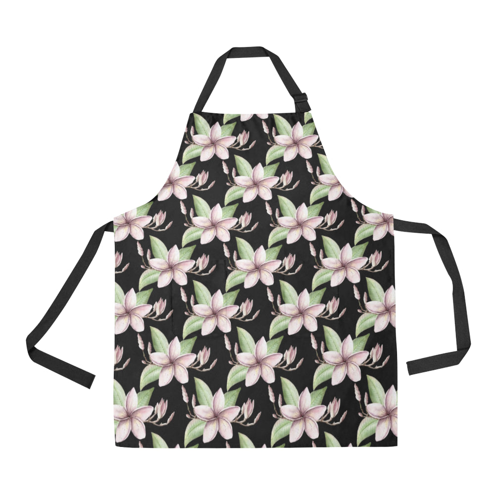 Plumeria Pattern Print Design PM02 Apron with Pocket