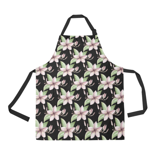Plumeria Pattern Print Design PM02 Apron with Pocket