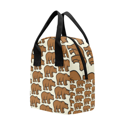 Bear Pattern Print Design BE05 Insulated Lunch Bag