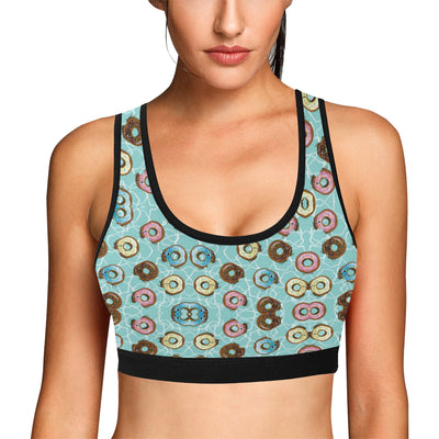 Emoji Donut Print Pattern Sports Bra