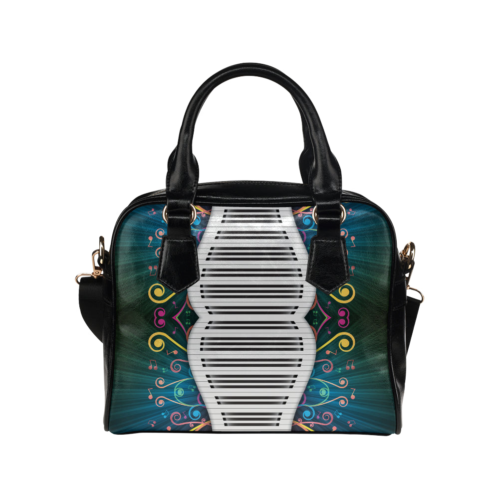 Piano Pattern Print Design 01 Shoulder Handbag