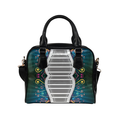 Piano Pattern Print Design 01 Shoulder Handbag