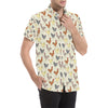 Chicken Pattern Print Design 05 Men's Short Sleeve Button Up Shirt