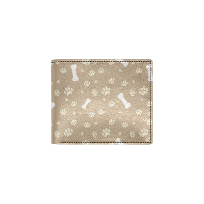 Dog Bone Paw Pattern Print Design 01 Men's ID Card Wallet