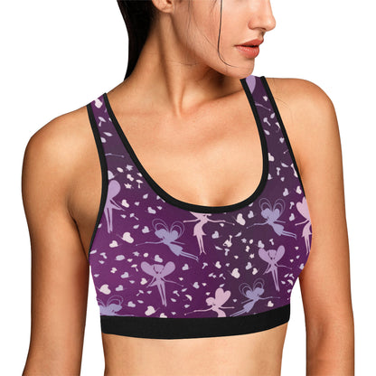 Fairy Pink Print Pattern Sports Bra