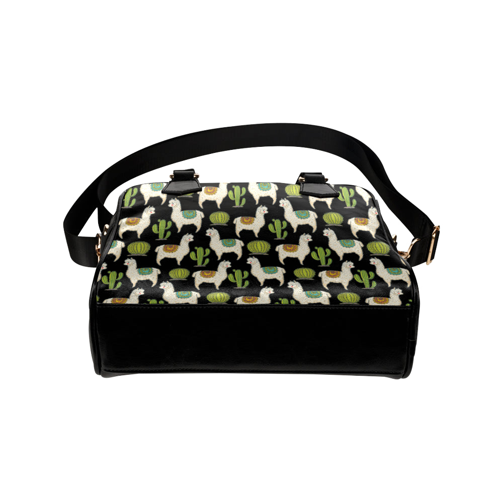 Alpaca Cactus Pattern Print Design 07 Shoulder Handbag
