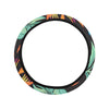 Tropical Palm Leaves Hawaiian Flower Steering Wheel Cover with Elastic Edge