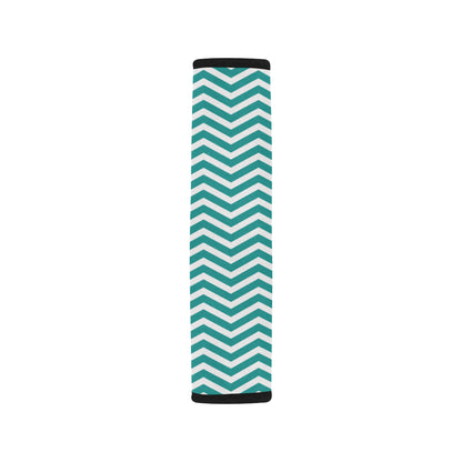 Chevron Teal Pattern Print Design 02 Car Seat Belt Cover