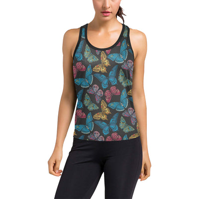 Butterfly Mandala Style Women's Racerback Tank Top