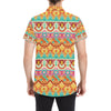 Aztec Pattern Print Design 03 Men's Short Sleeve Button Up Shirt