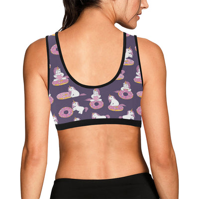 Donut Unicorn Pattern Print Design DN011 Sports Bra