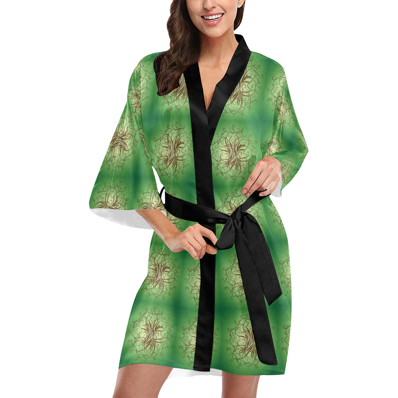 Celtic Pattern Print Design 05 Women's Short Kimono