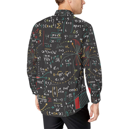 Math Pattern Print Design 04 Men's Long Sleeve Shirt
