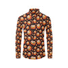 Basketball Black Background Pattern Men's Long Sleeve Shirt