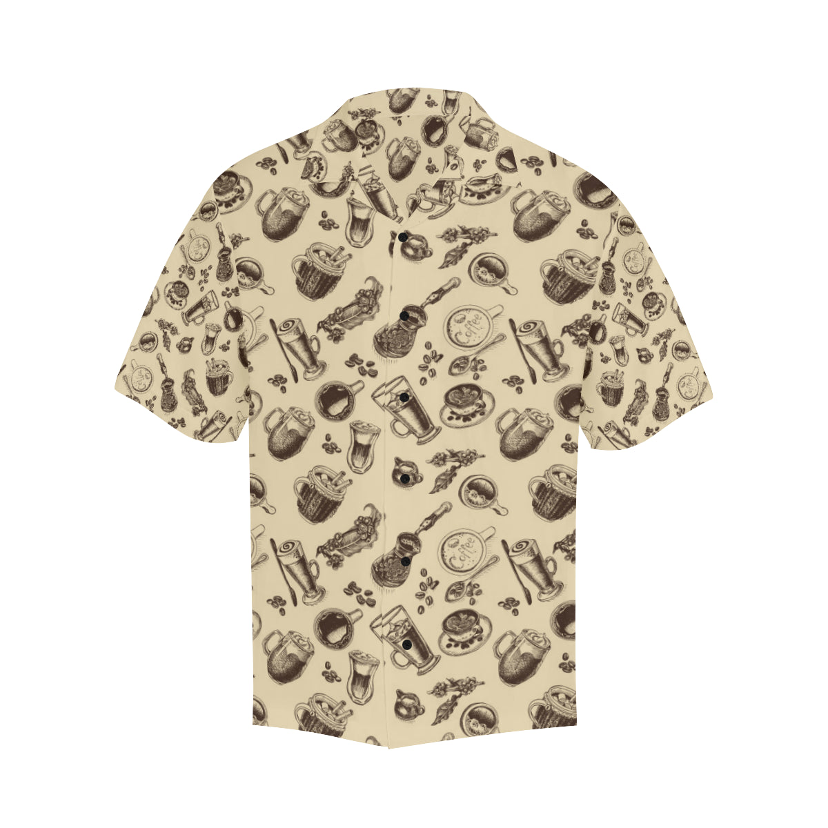 Coffee Pattern Print Design 05 Men's Hawaiian Shirt