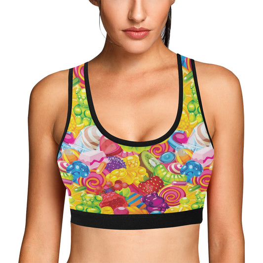 Candy Pattern Print Design CA01 Sports Bra