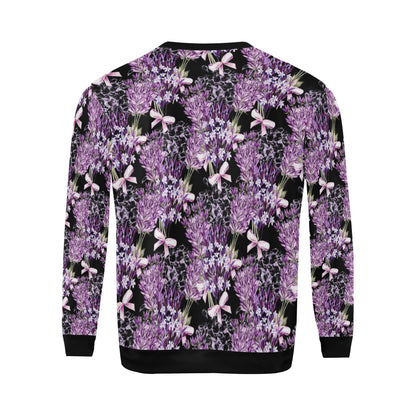 Lavender Pattern Print Design LV06 Men Long Sleeve Sweatshirt