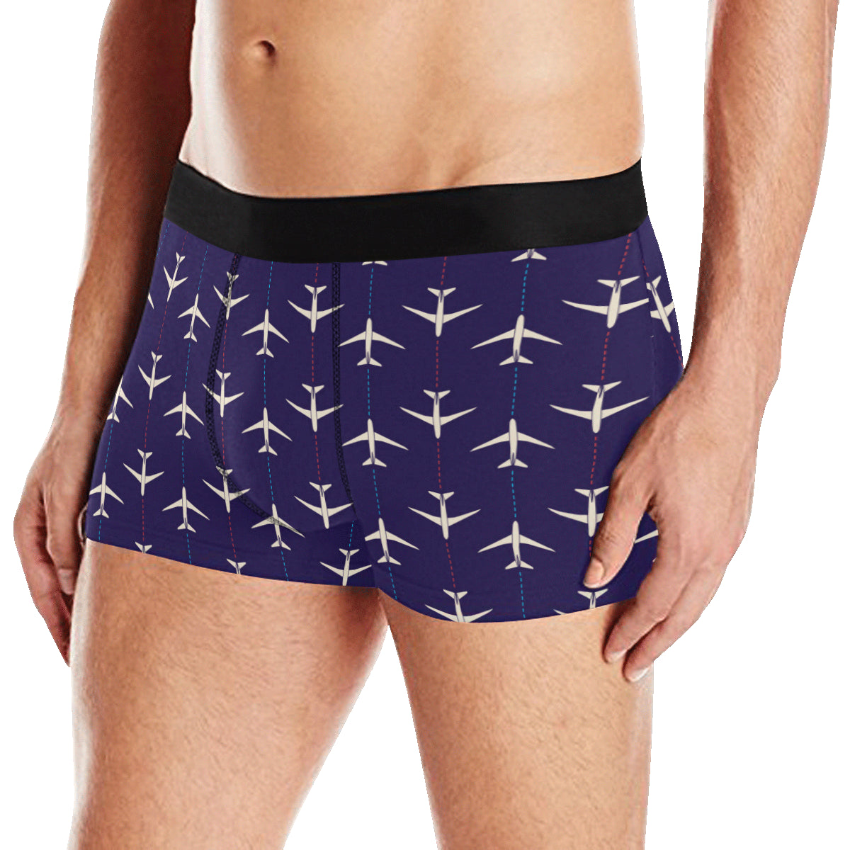 Airplane Pattern Print Design 03 Men's Boxer Briefs