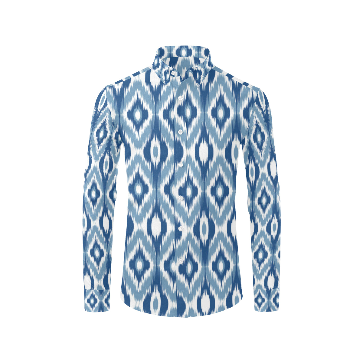 Ikat Pattern Print Design 03 Men's Long Sleeve Shirt