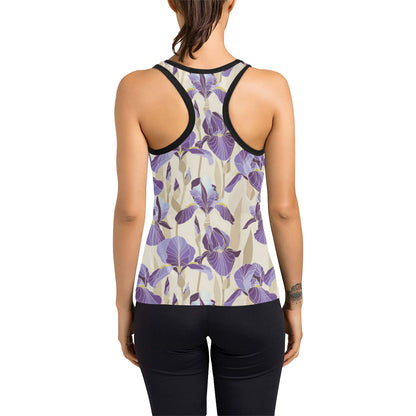 Iris Pattern Print Design IR02 Women's Racerback Tank Top