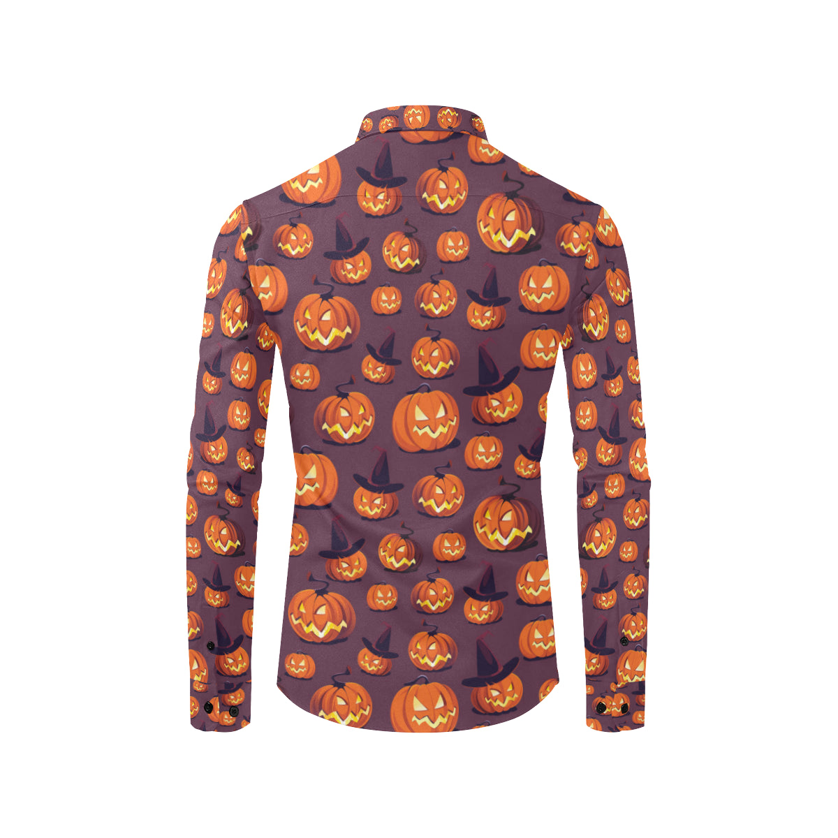Halloween Pumpkin Pattern Print Design 03 Men's Long Sleeve Shirt