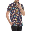 Bird Cute Print Pattern Men's Short Sleeve Button Up Shirt