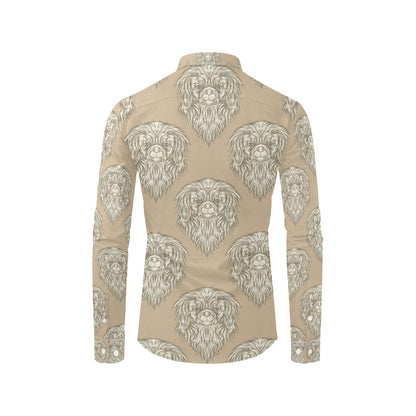 Pekingese Pattern Print Design A01 Men's Long Sleeve Shirt