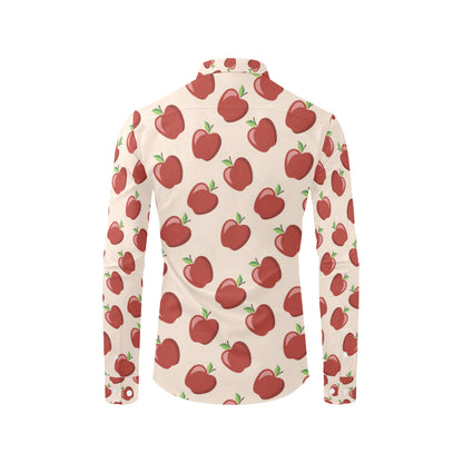 Apple Pattern Print Design AP01 Men's Long Sleeve Shirt