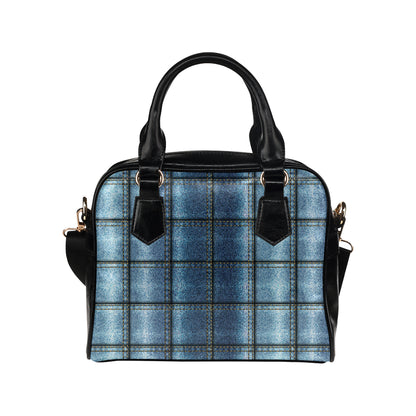 Jean Patchwork Pattern Print Design 02 Shoulder Handbag