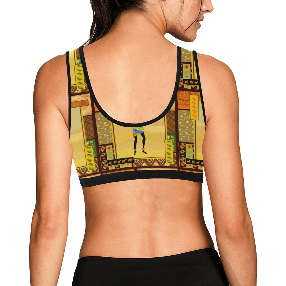 African Girl Design Sports Bra