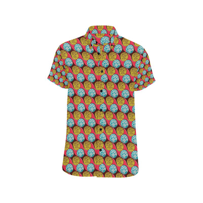 African Fashion Print Pattern Men's Short Sleeve Button Up Shirt