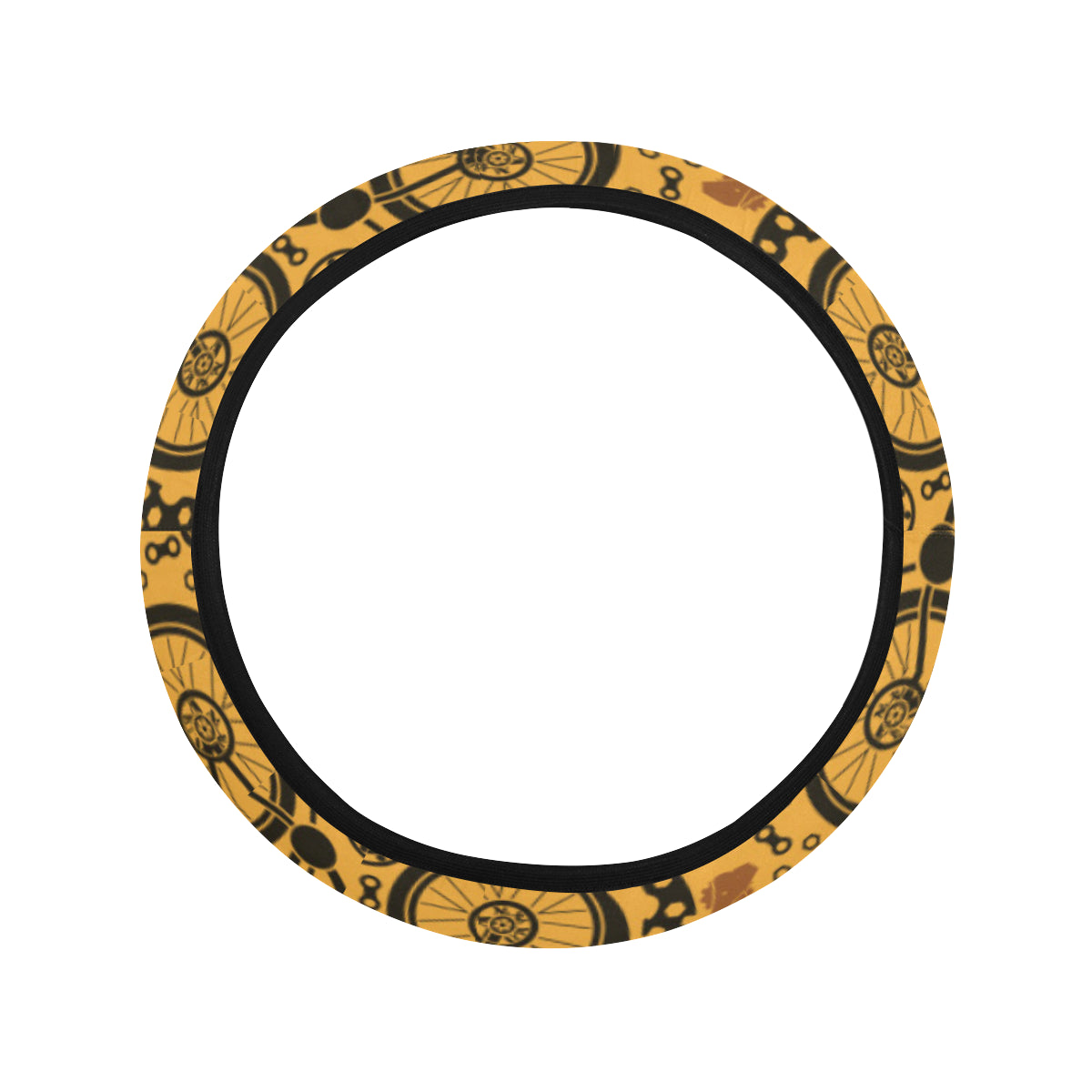 Mountain bike Pattern Print Design 03 Steering Wheel Cover with Elastic Edge