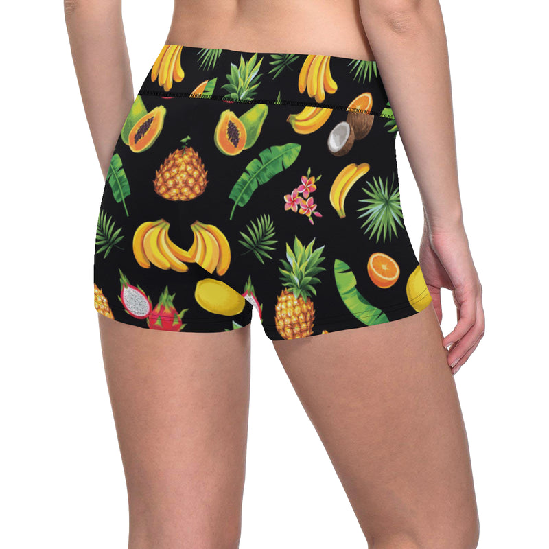 Tropical Fruits Pattern Print Design TF03 Yoga Shorts