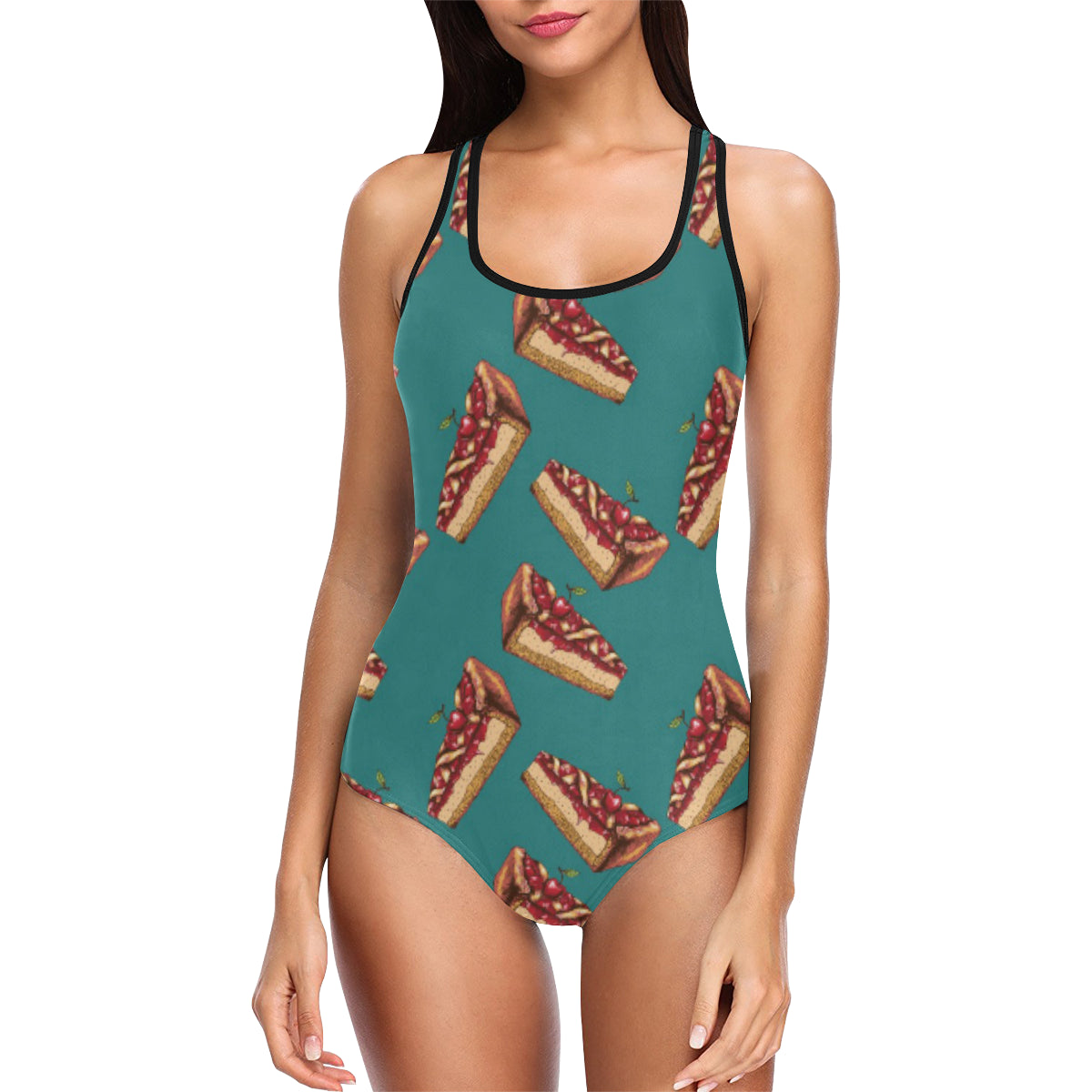 Cheesecake Cherry Pattern Print Design CK03 Women Swimsuit