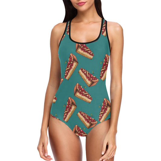 Cheesecake Cherry Pattern Print Design CK03 Women Swimsuit