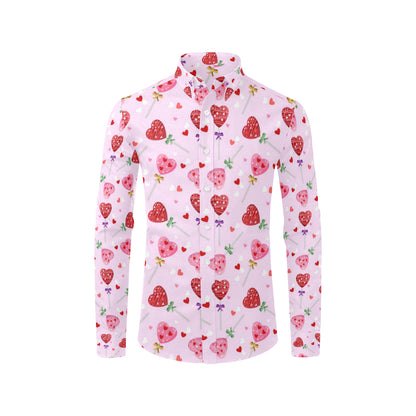 Lollipop Pattern Print Design LL07 Men's Long Sleeve Shirt