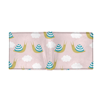 Snail Pattern Print Design 02 Men's ID Card Wallet