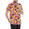 Cupcake Pattern Print Design CP02 Men's Short Sleeve Button Up Shirt