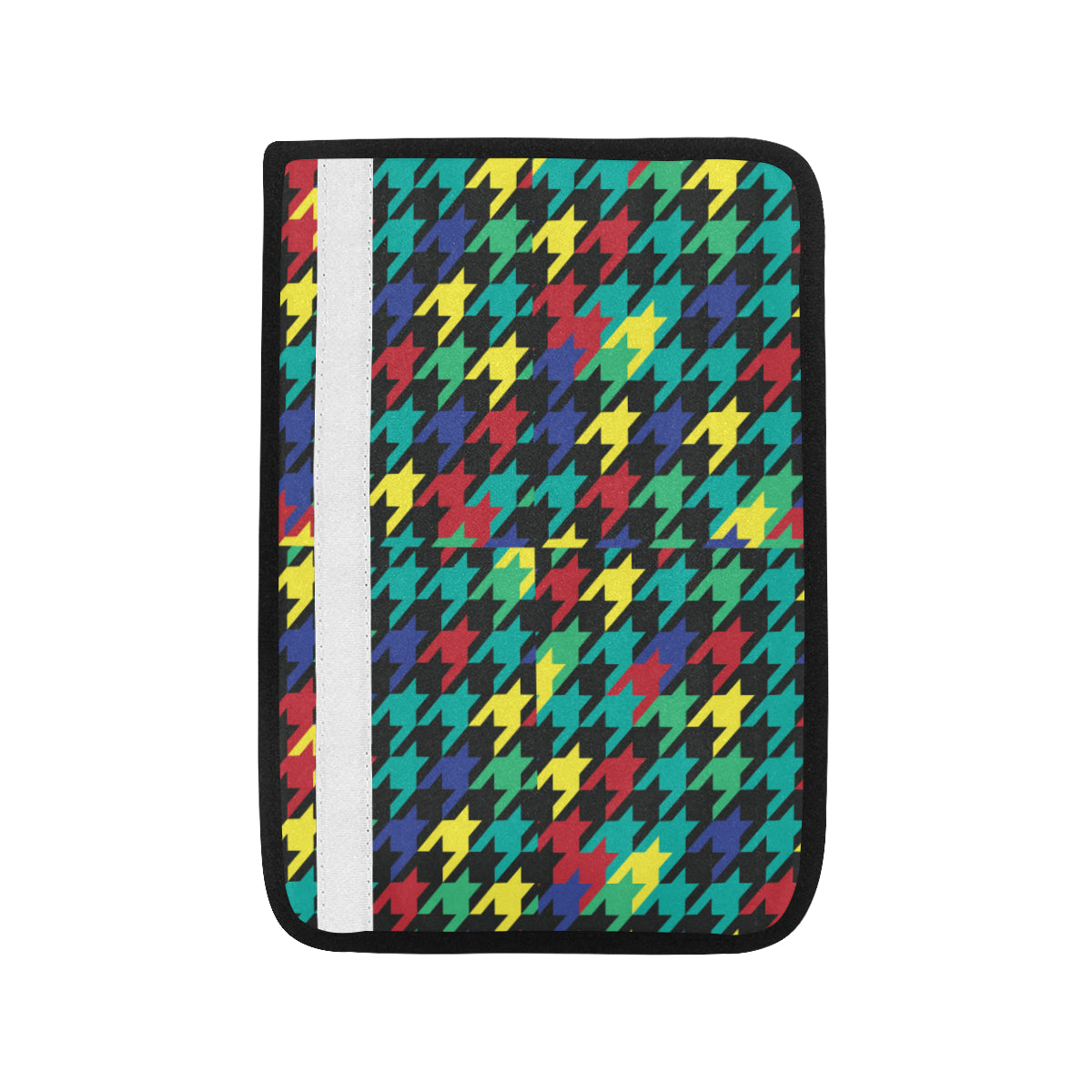 Houndstooth Colorful Pattern Print Design 02 Car Seat Belt Cover