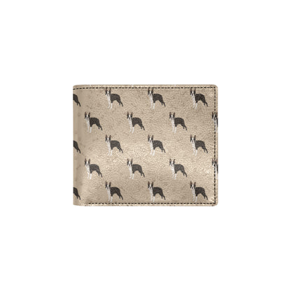 Boston Terrier Pattern Print Design 02 Men's ID Card Wallet