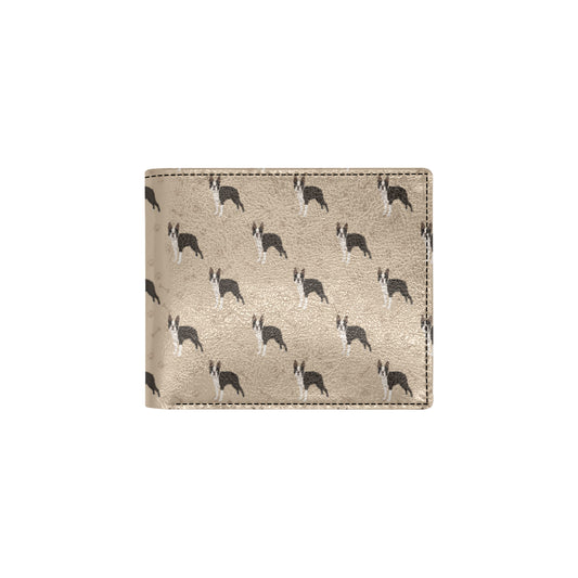 Boston Terrier Pattern Print Design 02 Men's ID Card Wallet