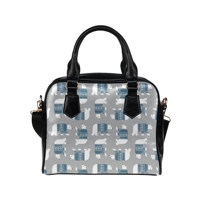 Polar Bear Pattern Print Design A03 Shoulder Handbag