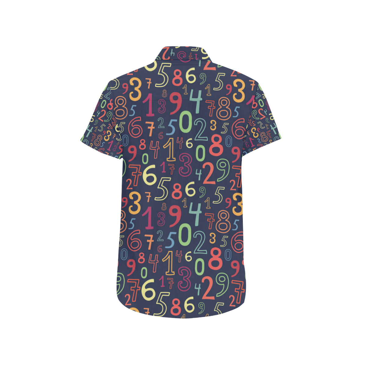Number Pattern Print Design A01 Men's Short Sleeve Button Up Shirt