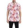 Bird Of Paradise Pattern Print Design BOP011 Men's Short Sleeve Button Up Shirt