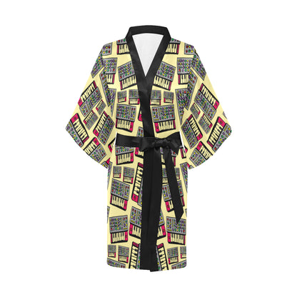 Synthesizer Pattern Print Design 01 Women's Short Kimono