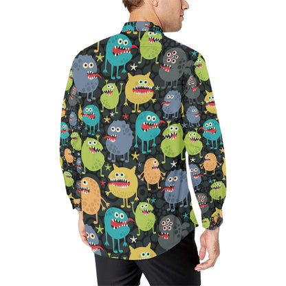 Monster Pattern Print Design 01 Men's Long Sleeve Shirt