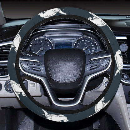 Astronaut Pattern Print Design 02 Steering Wheel Cover with Elastic Edge